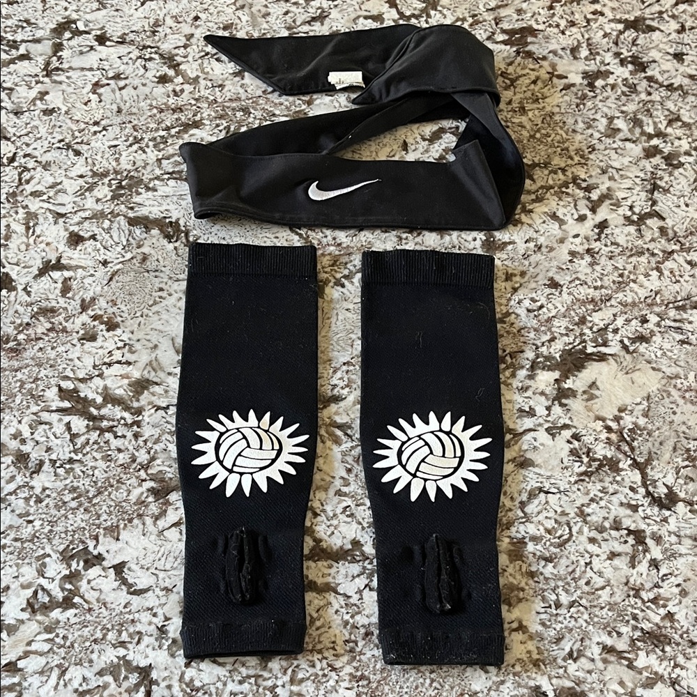 Tandem Youth Volleyball Arm Sleeves & Black Nike Headband